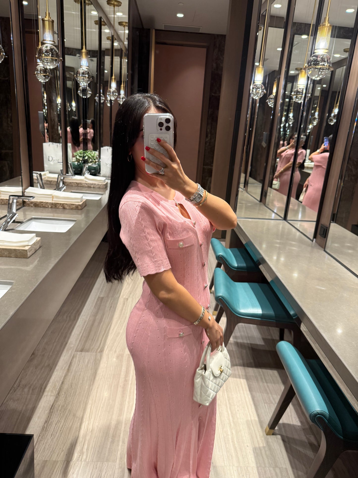 Aurora Premium Elbise - Pembe