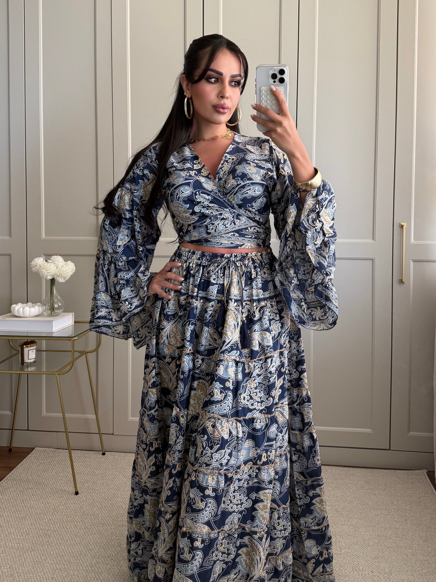 Priyanka Üst ve Etek Takımı - Lacivert
