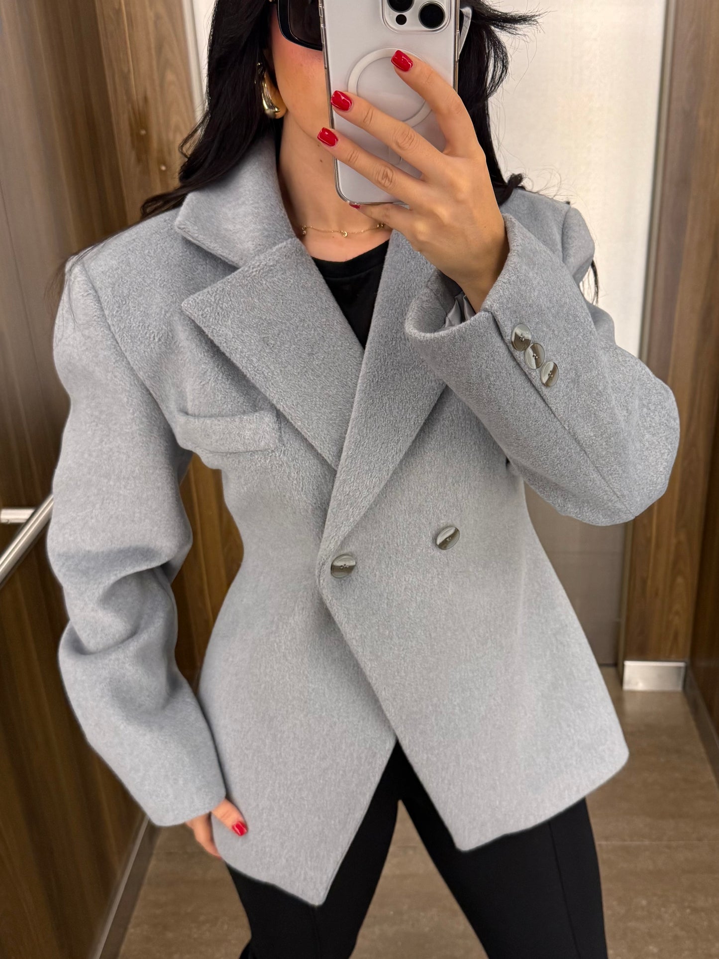 Mai Gri Premium Kürklü Blazer