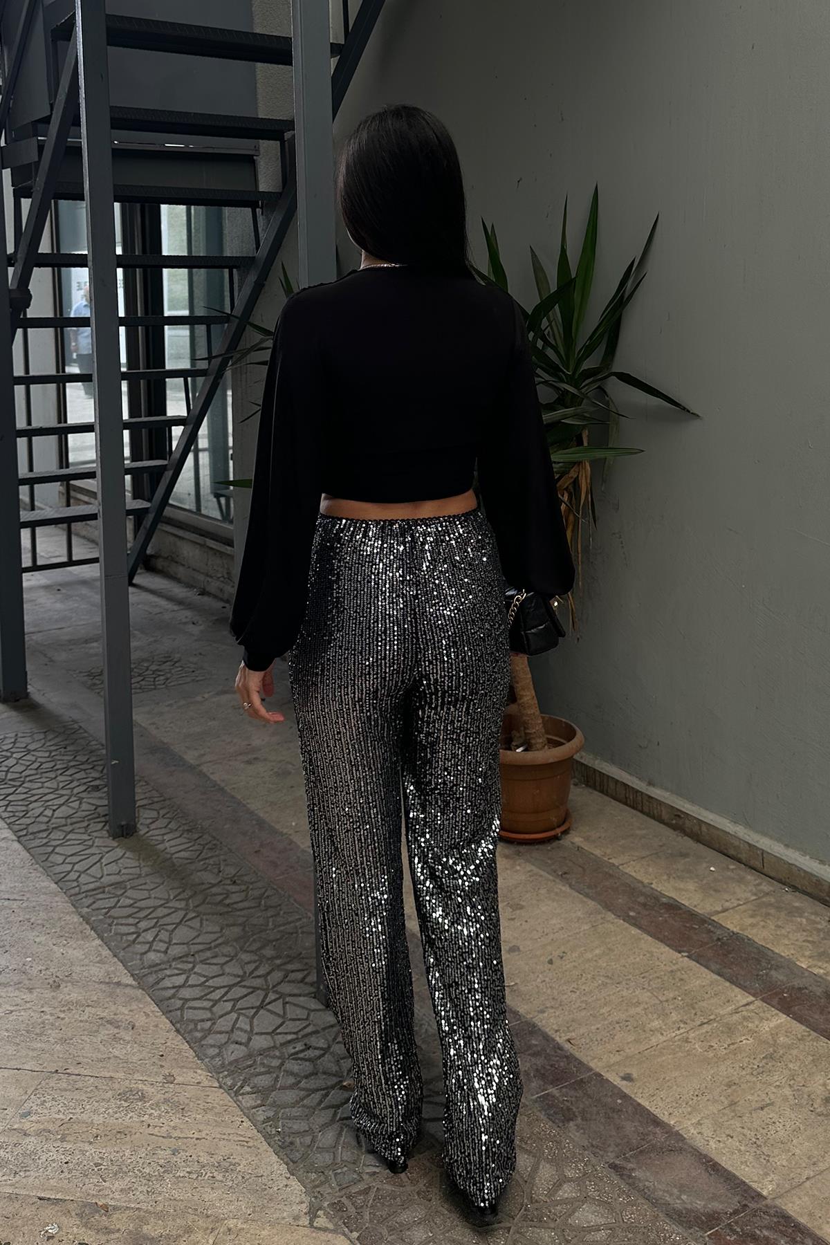Bling Gümüş Pantolon