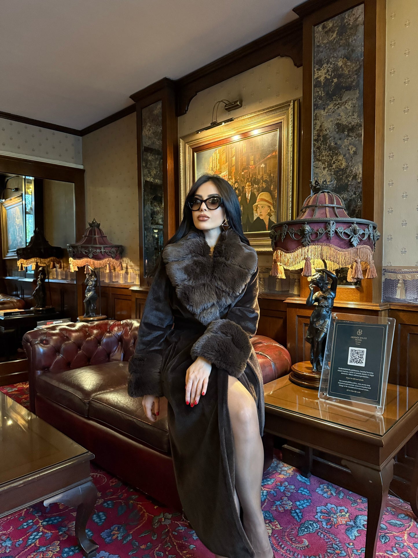 Chloe Brown Premium Kürklü Kaban