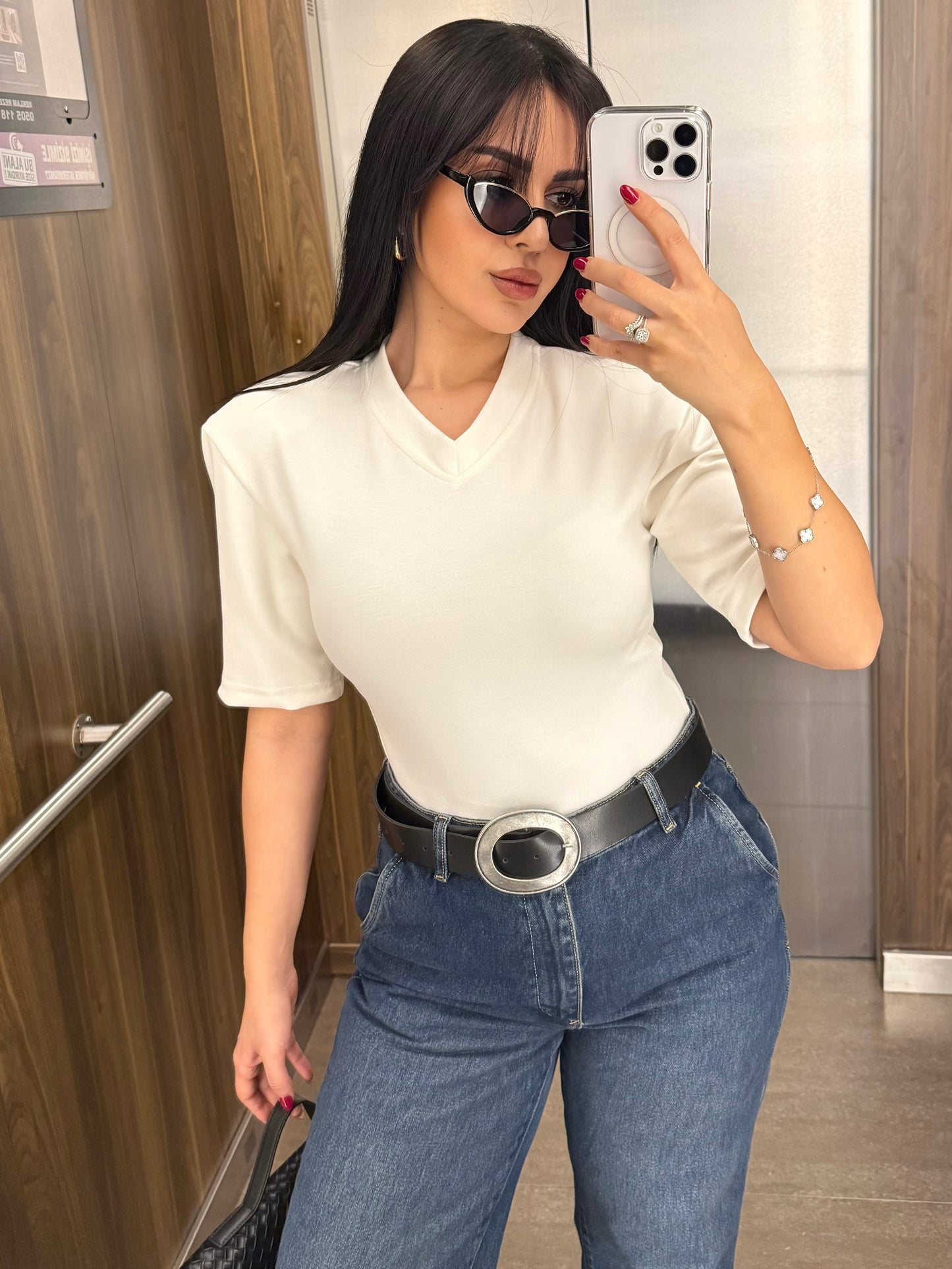 Vatkalı Bodysuit-Beyaz