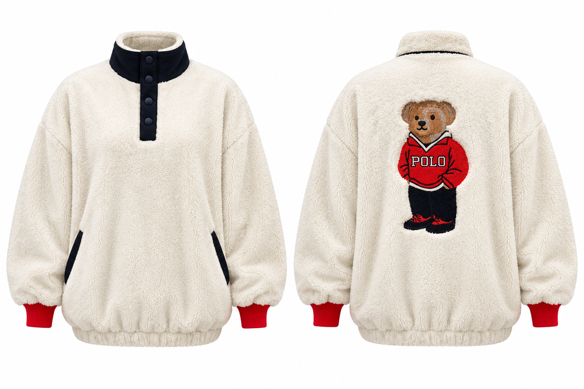 Luna Ayıcık Nakışlı Peluş Sweatshirt
