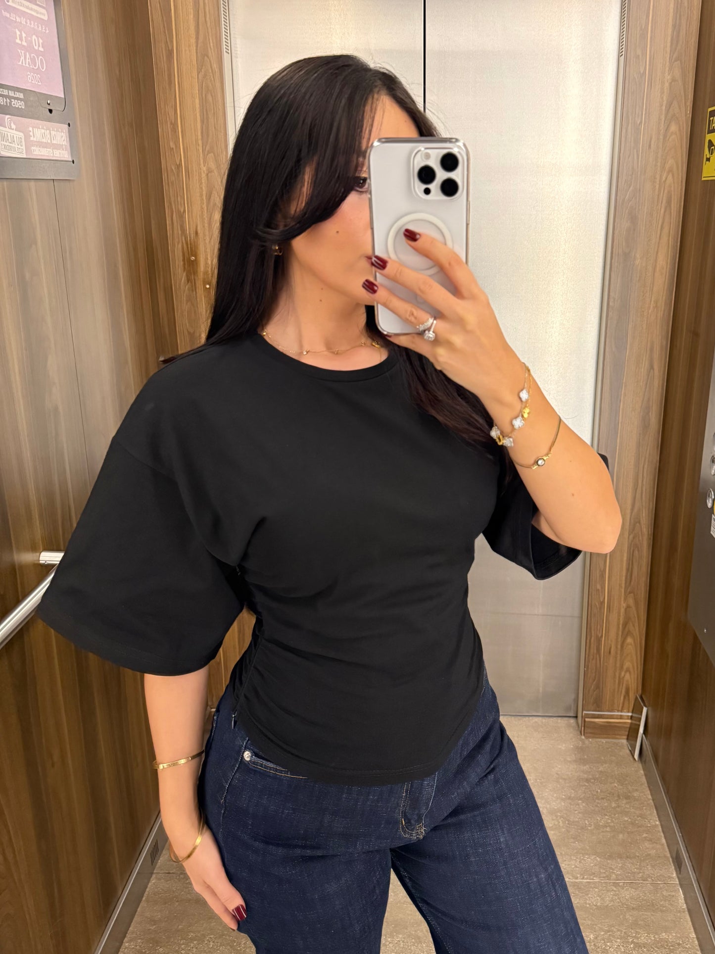 Alice Basic Korse Tişört – Siyah