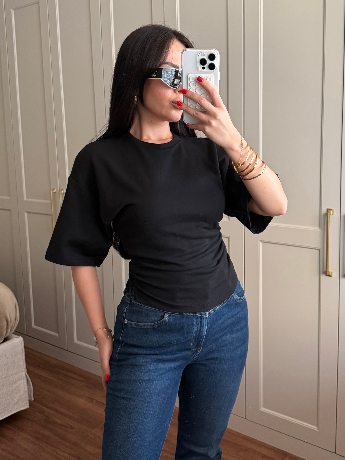 Alice Basic Korse Tişört – Siyah