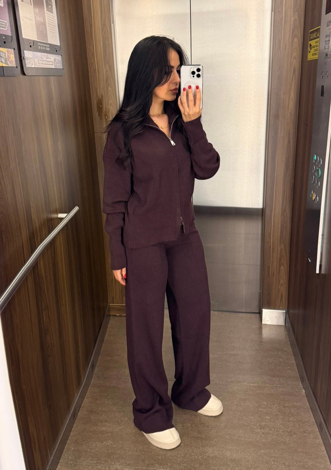 Amara Mor fermuarlı Triko Takım