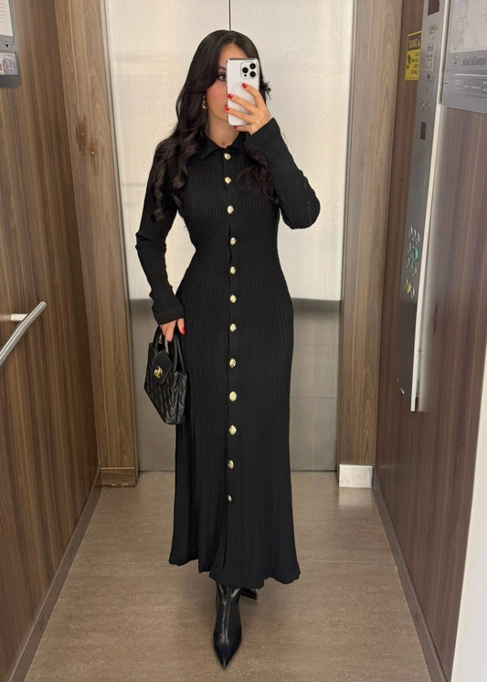 Bera Siyah Triko Elbise