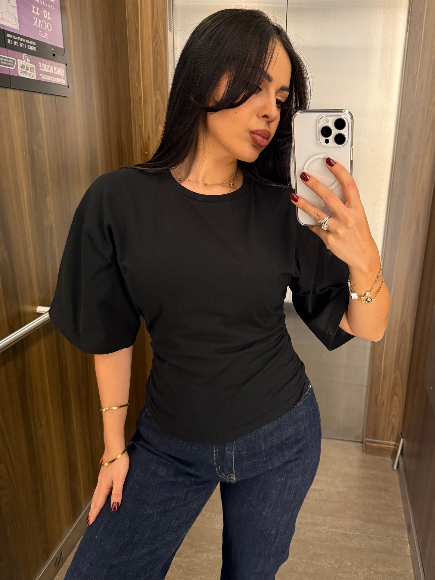 Alice Basic Korse Tişört – Siyah