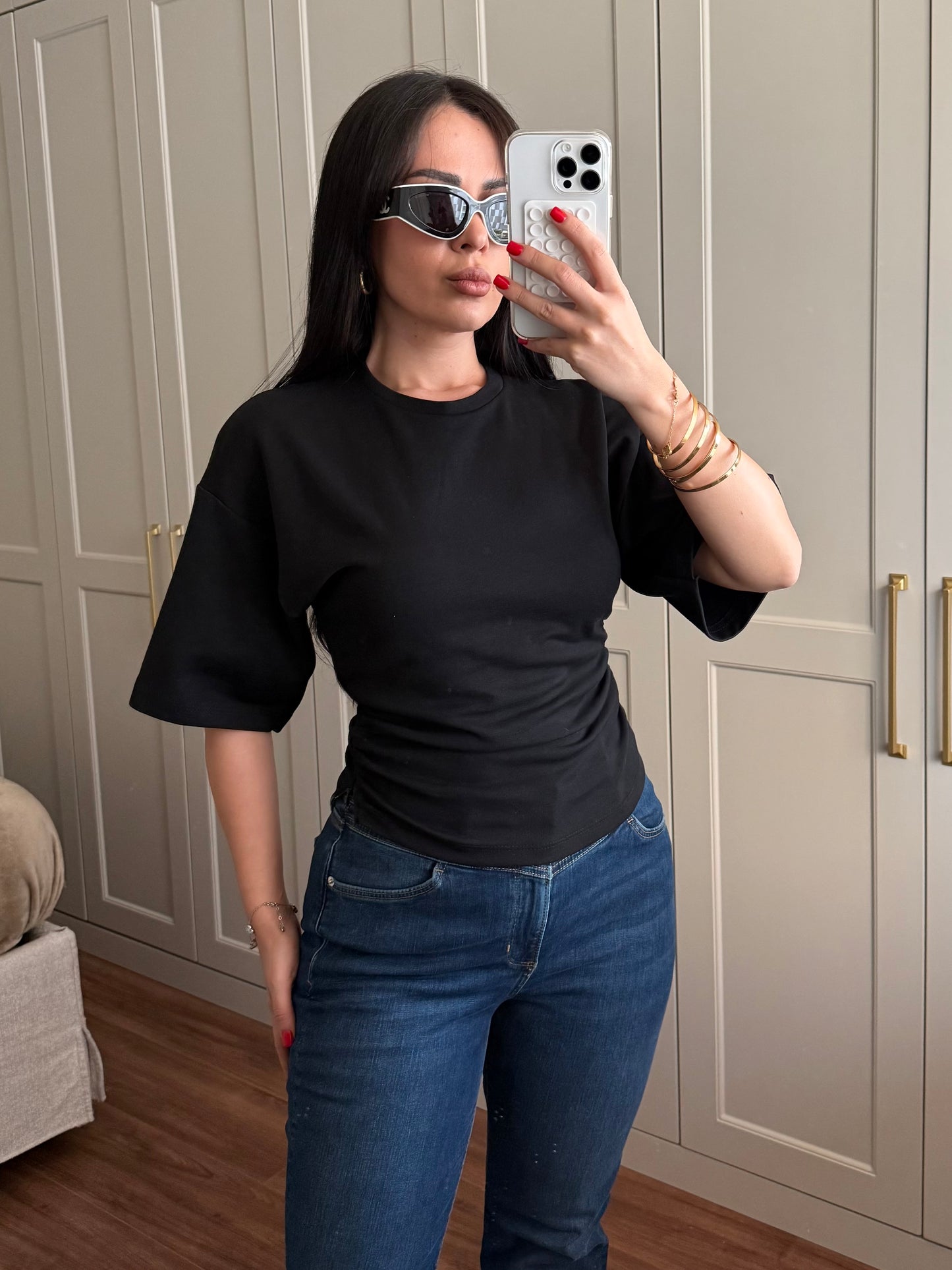 Alice Basic Korse Tişört – Siyah