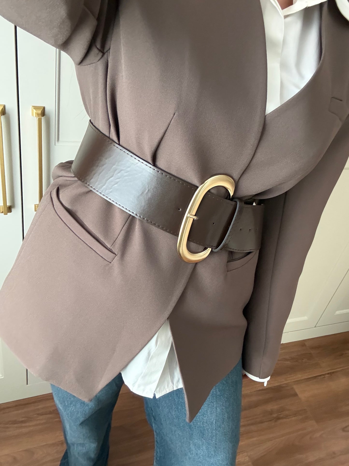 Chloe Kemerli Blazer-kahverengi