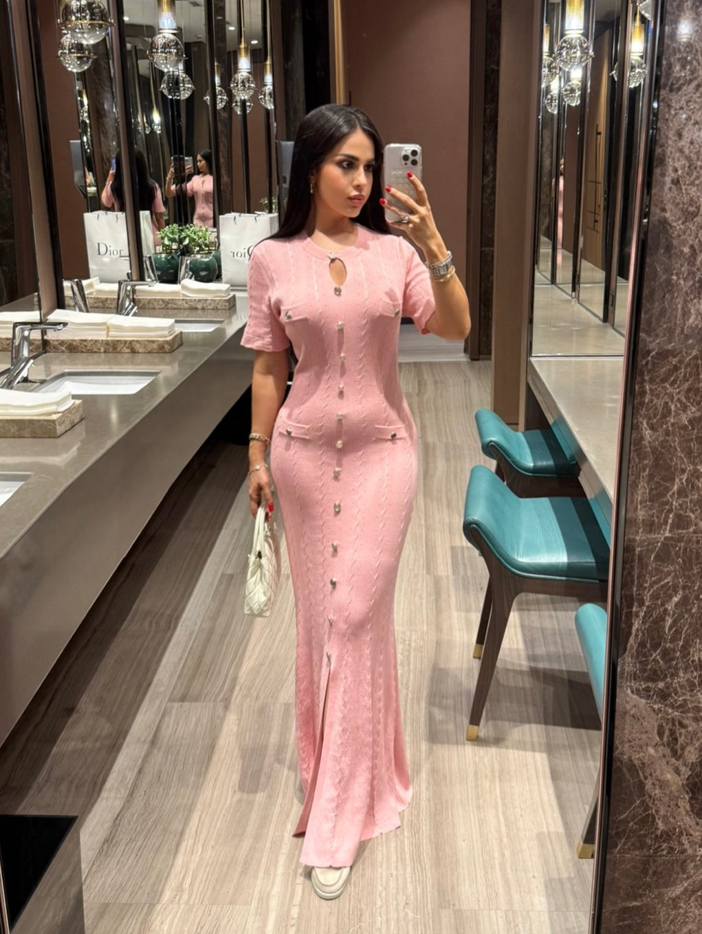 Aurora Premium Elbise - Pembe