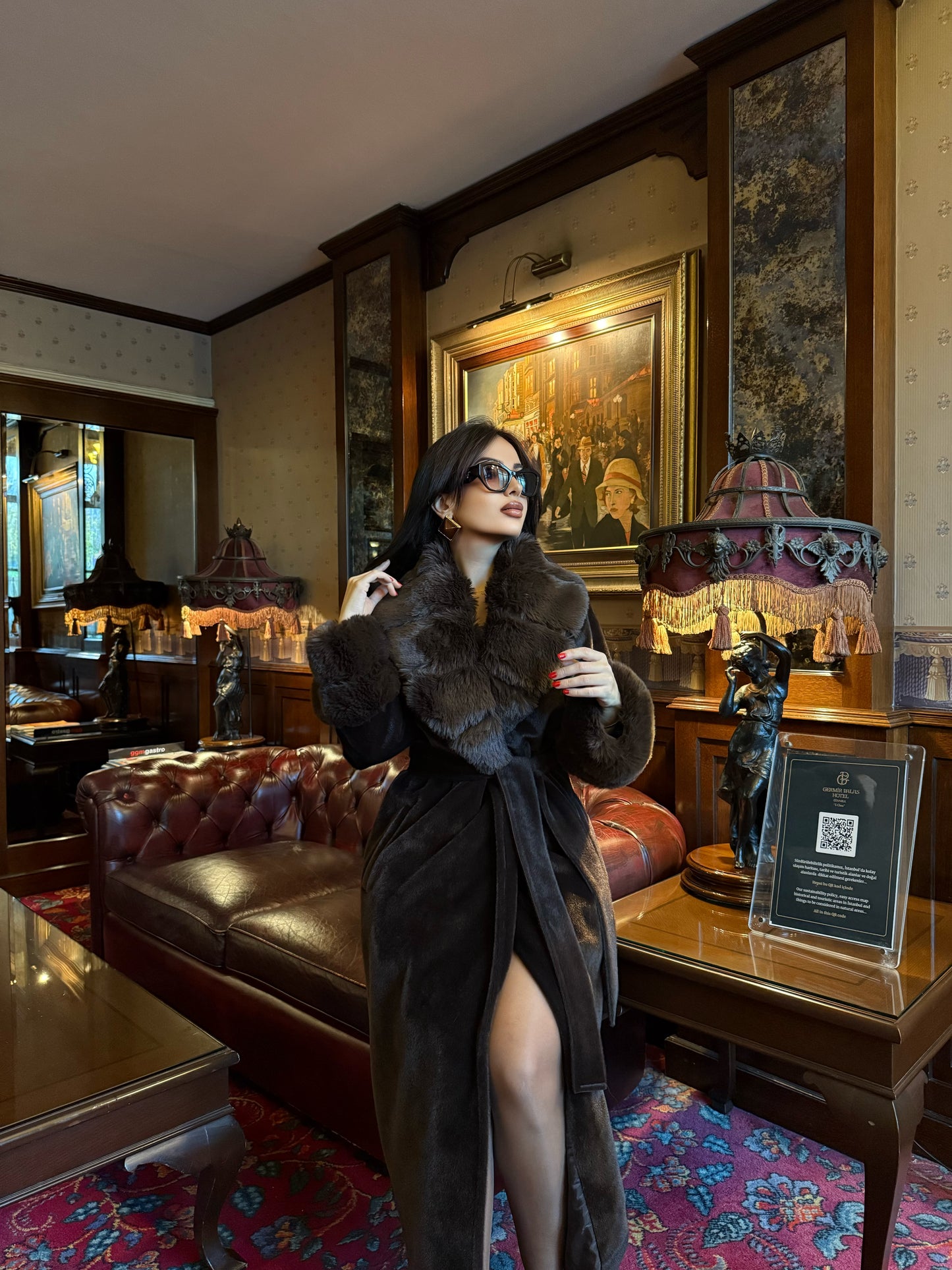 Chloe Brown Premium Kürklü Kaban