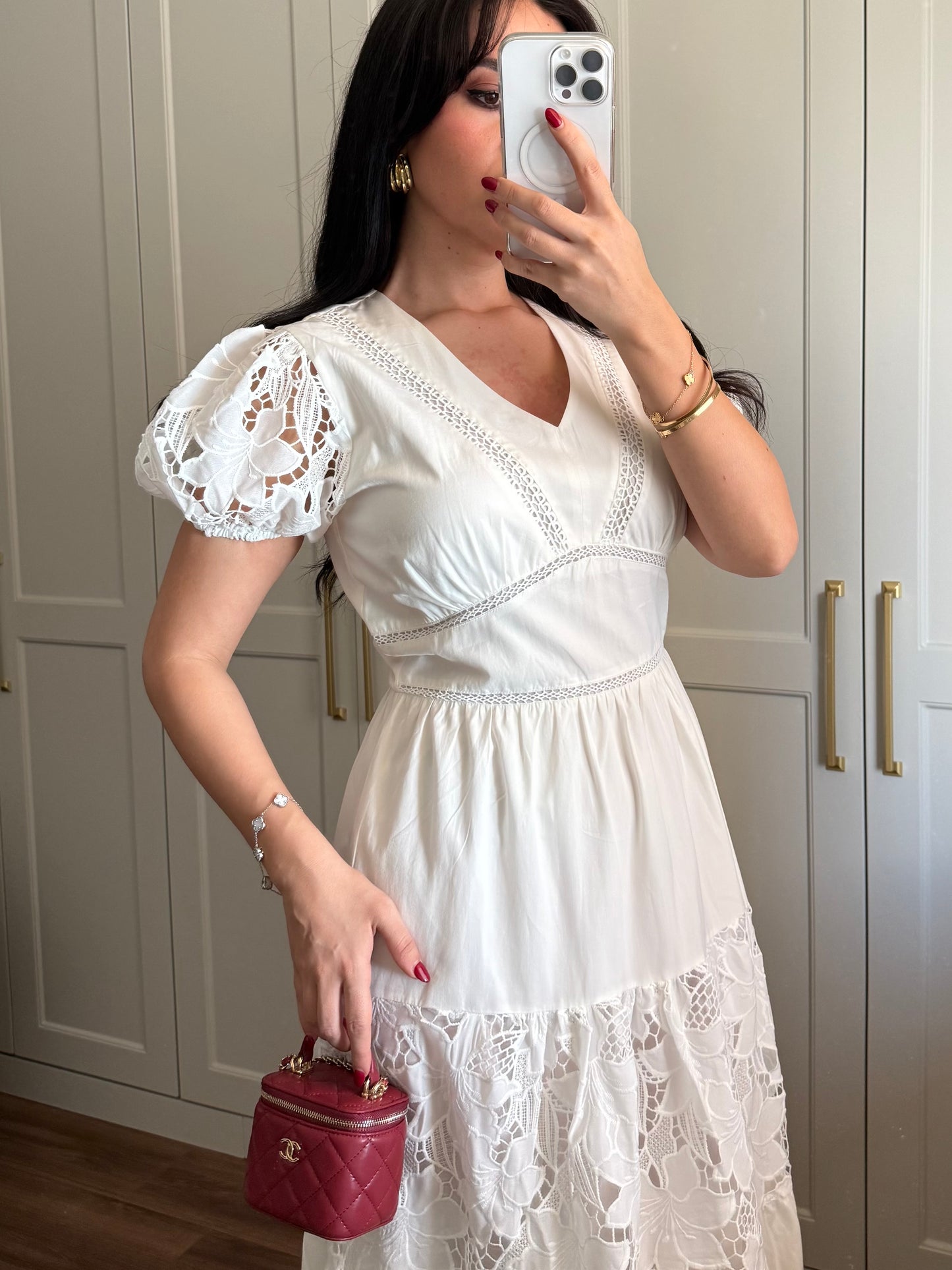 Hazel Bahar Elbisesi - beyaz
