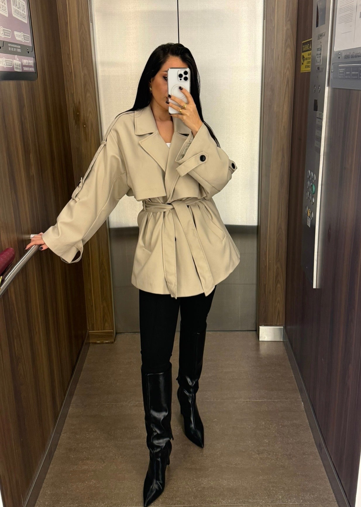 Aslı Premium Trençkot –Ekru