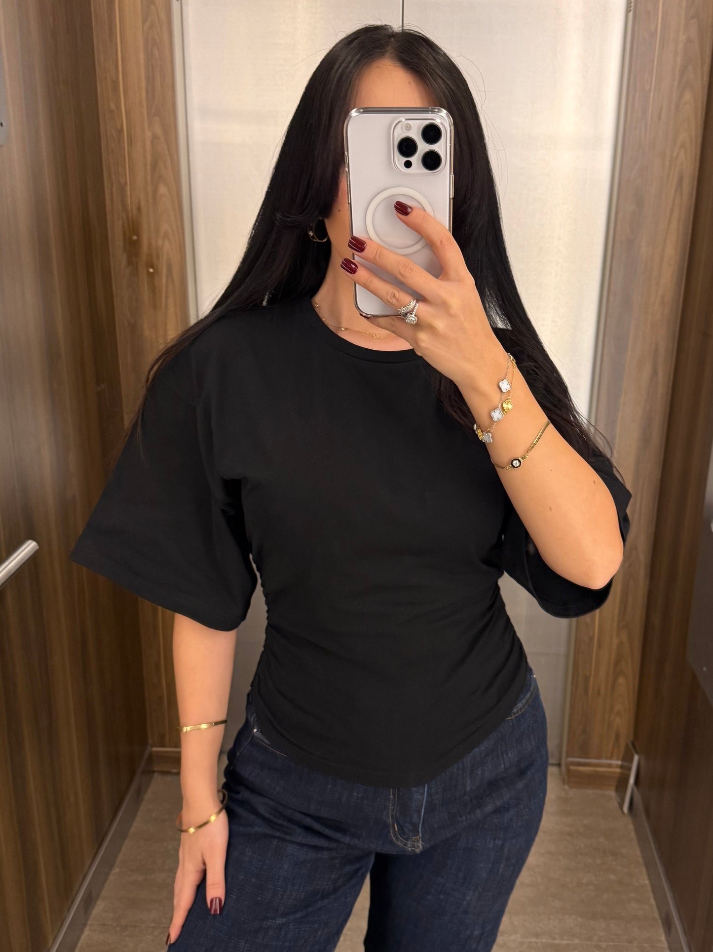 Alice Basic Korse Tişört – Siyah