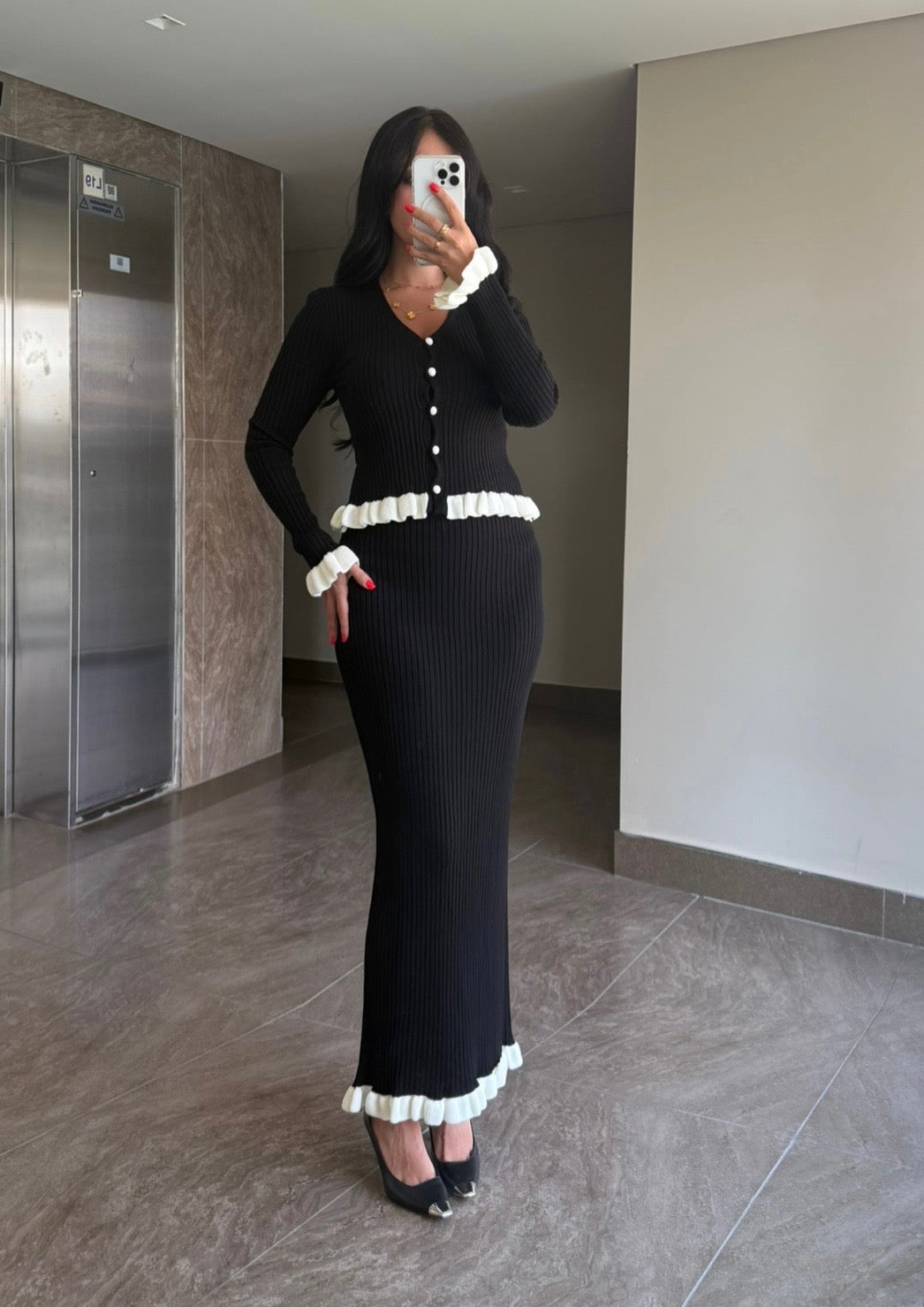 Lily Siyah Triko Takım