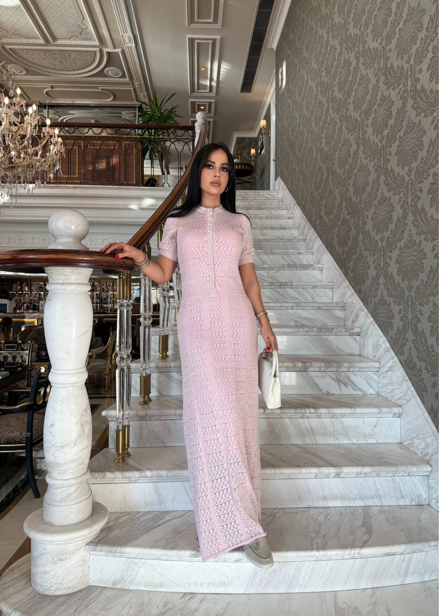 Amoura Elbise - Pembe