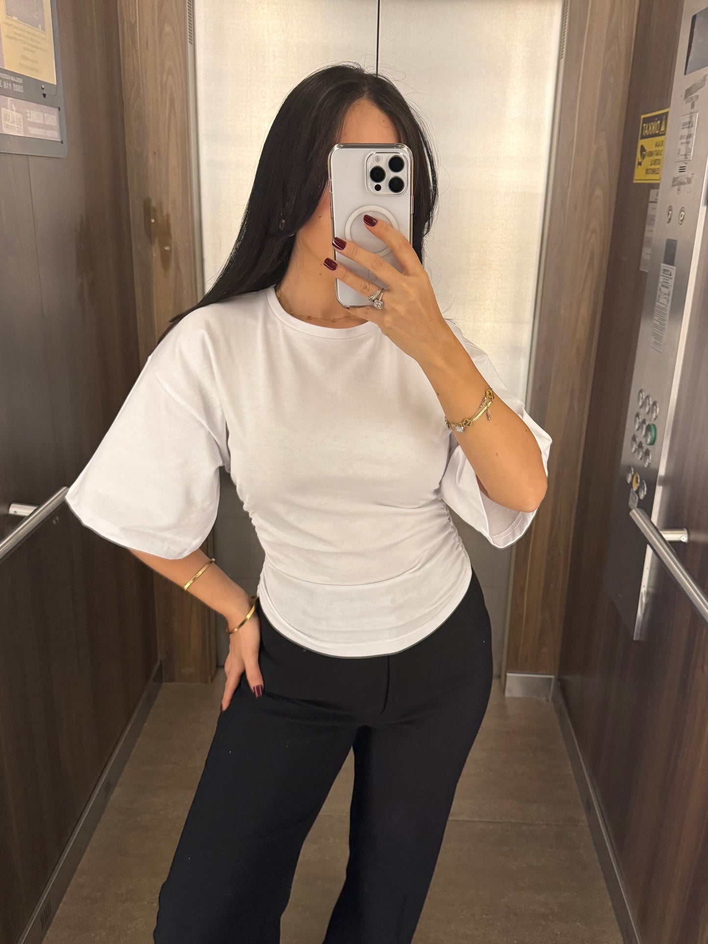 Alice Basic Korse Tişört – Beyaz