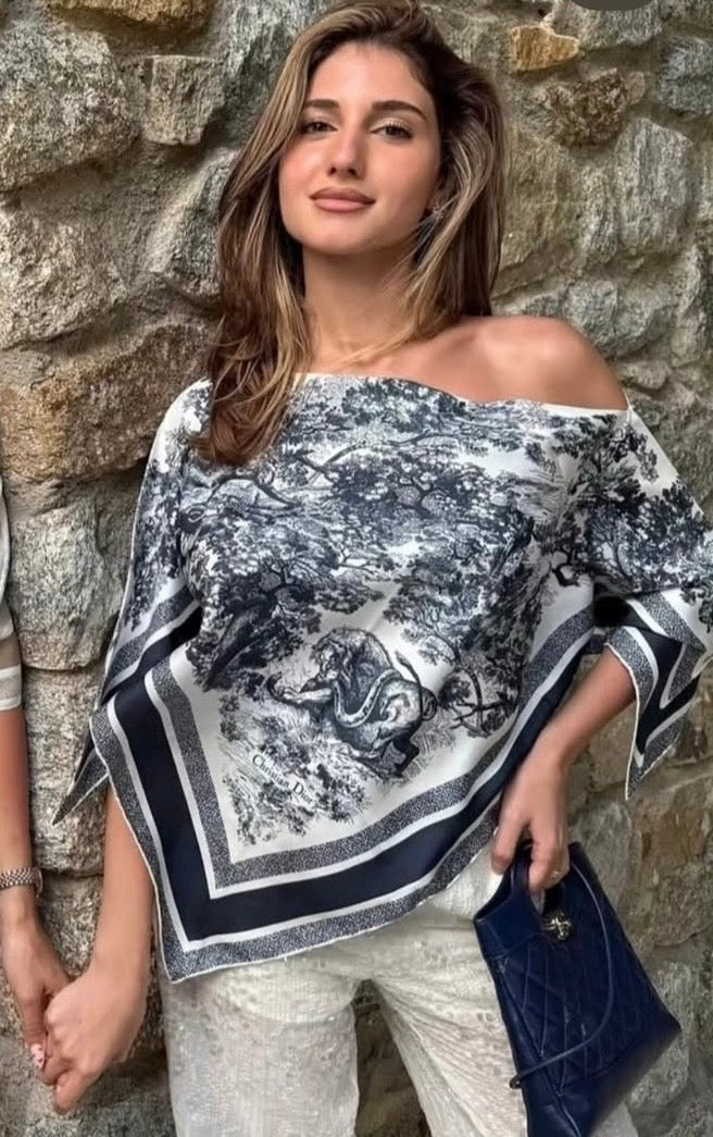 Alya Şal Bluz - Lacivert
