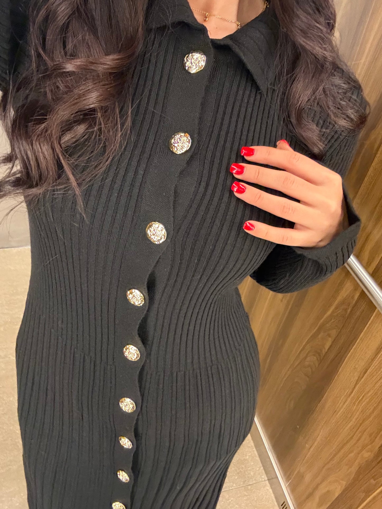 Bera Siyah Triko Elbise