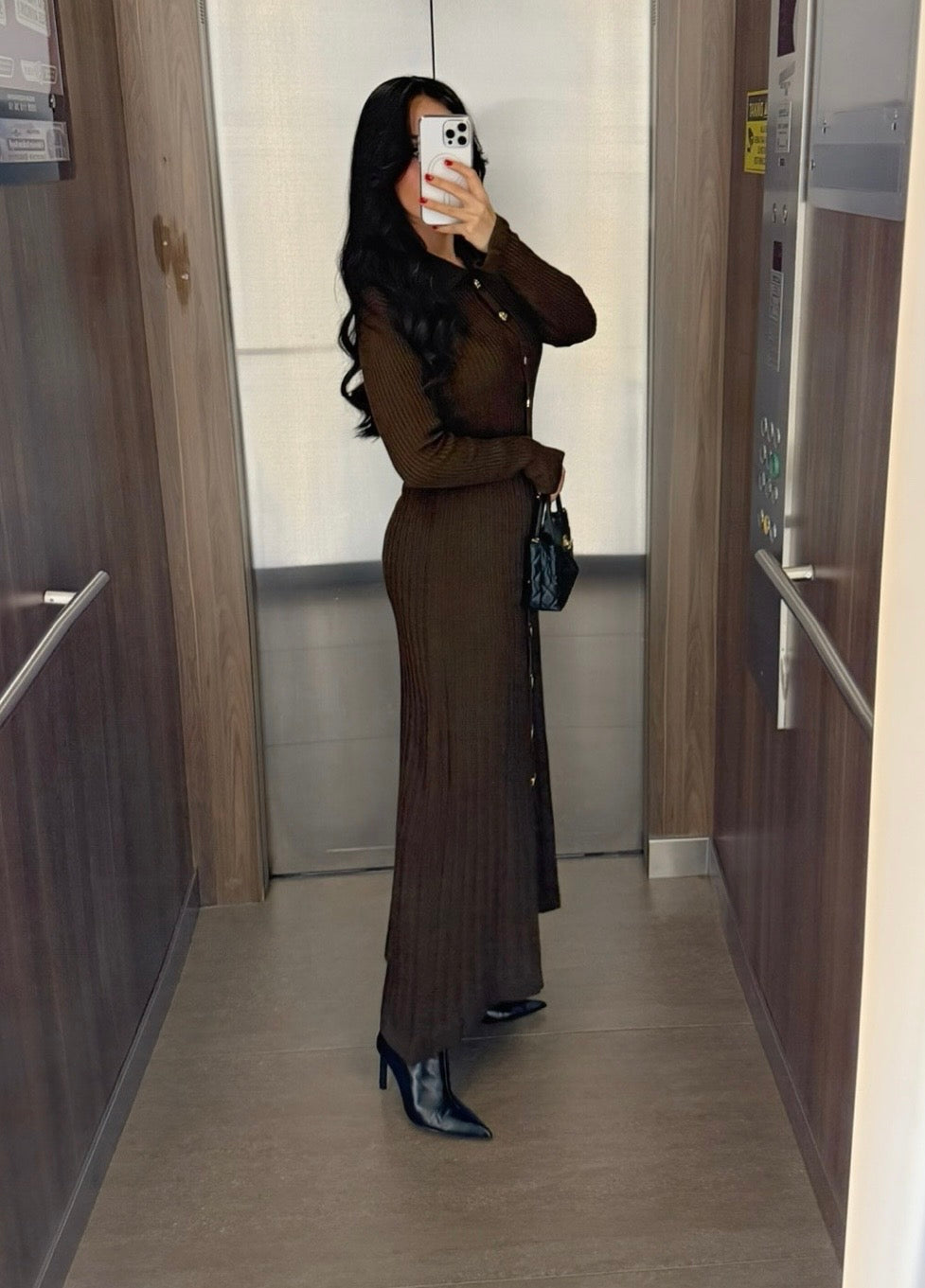 Bera Kahverengi Triko Elbise