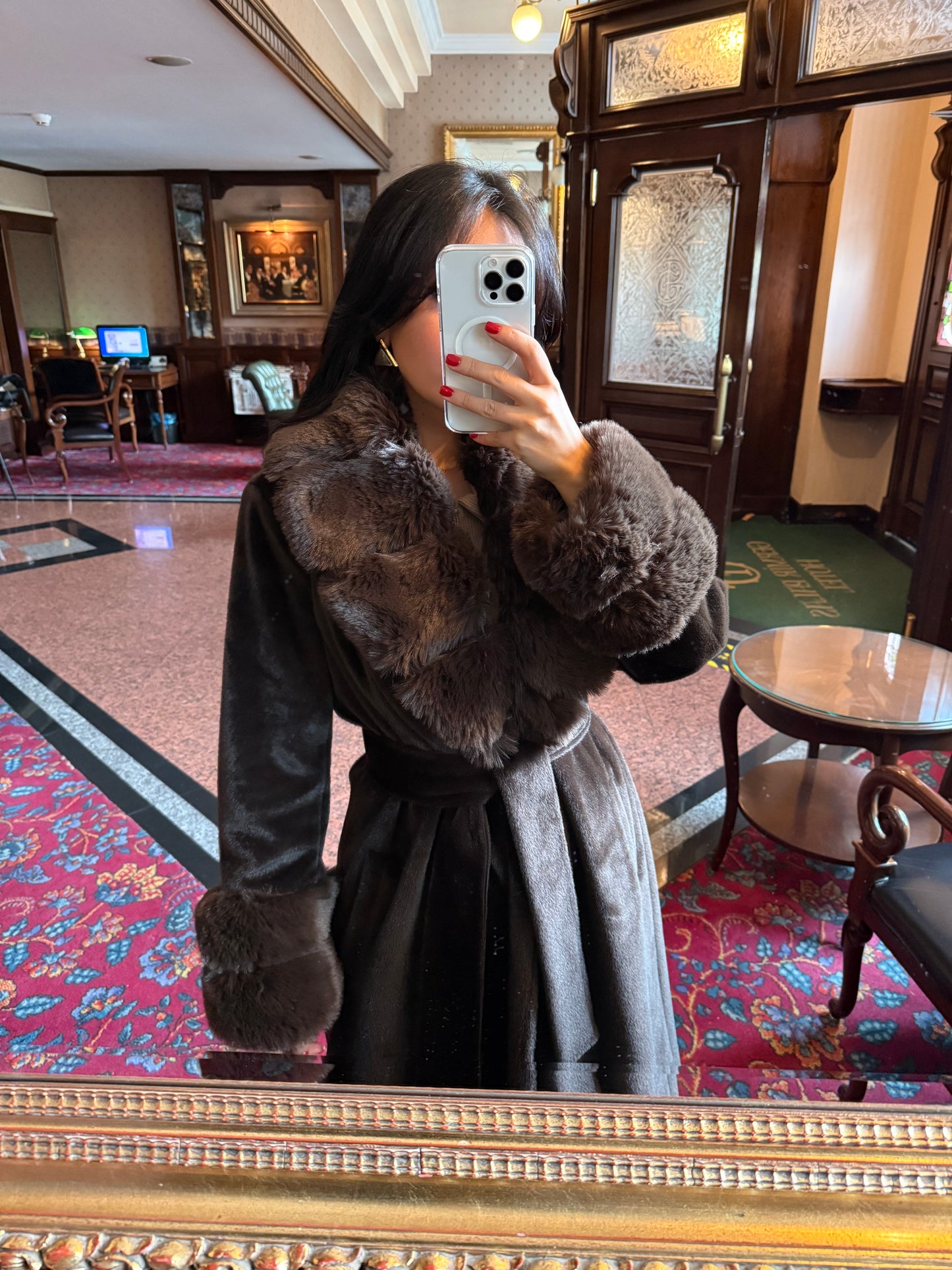 Chloe Brown Premium Kürklü Kaban