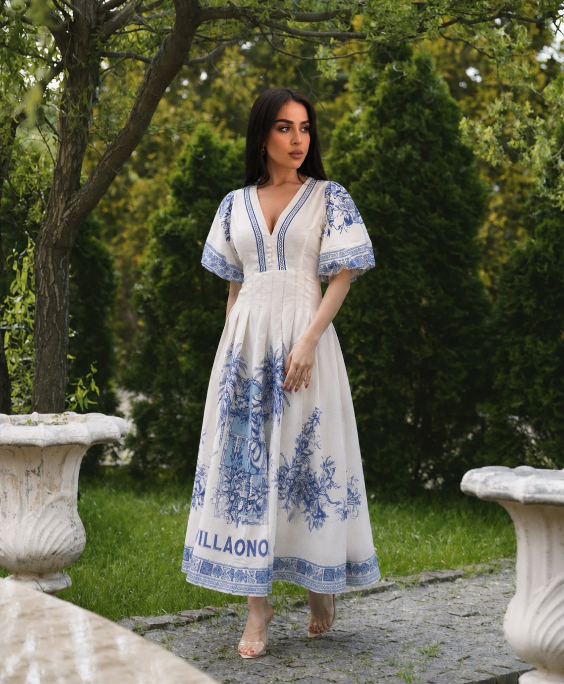 Andalusia Keten Elbise