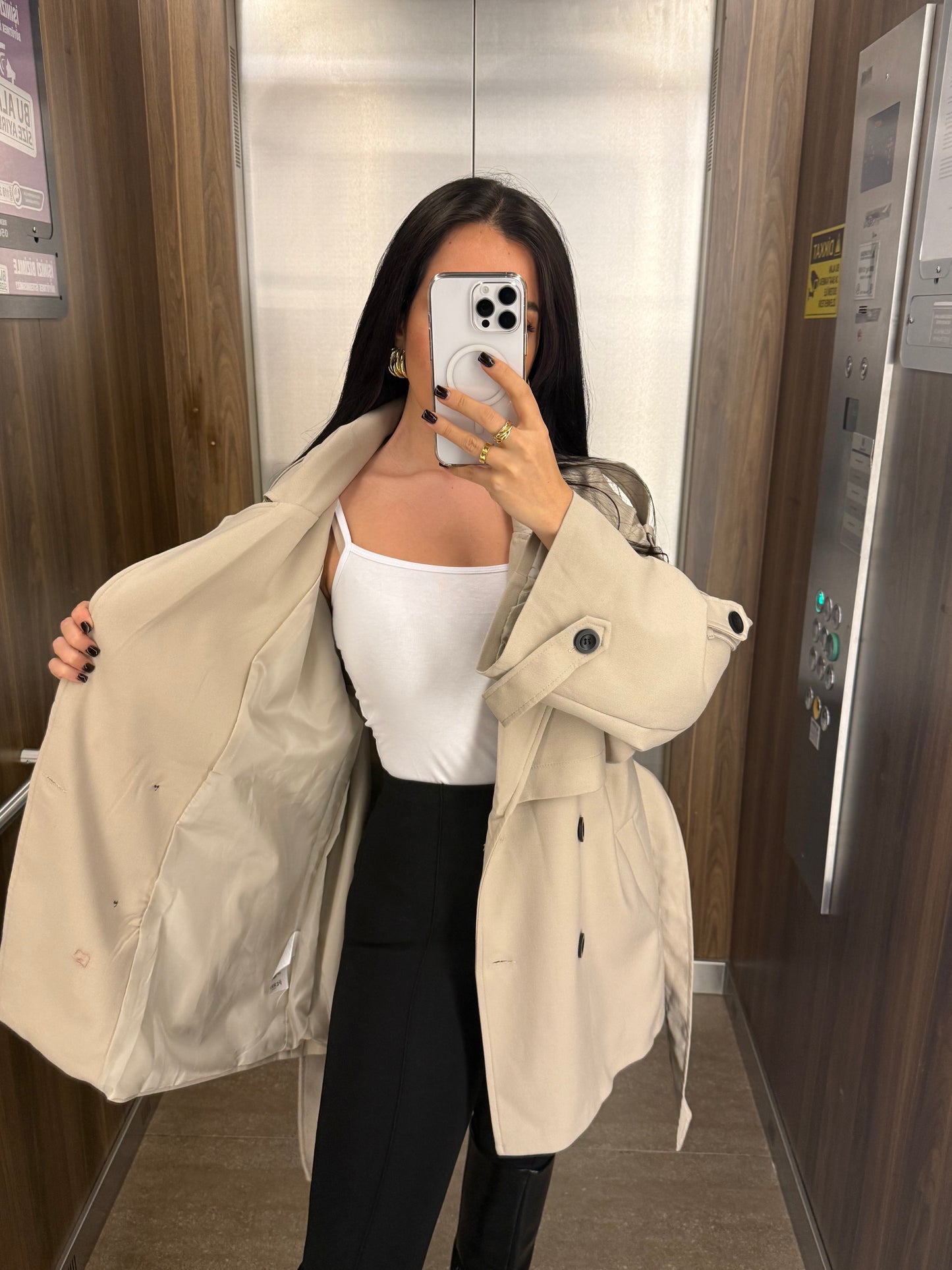 Aslı Premium Trençkot –Ekru