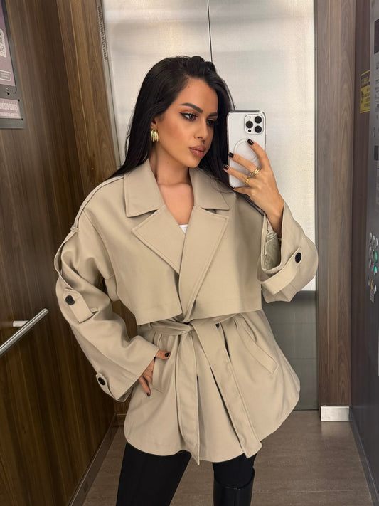 Aslı Premium Trençkot –Ekru