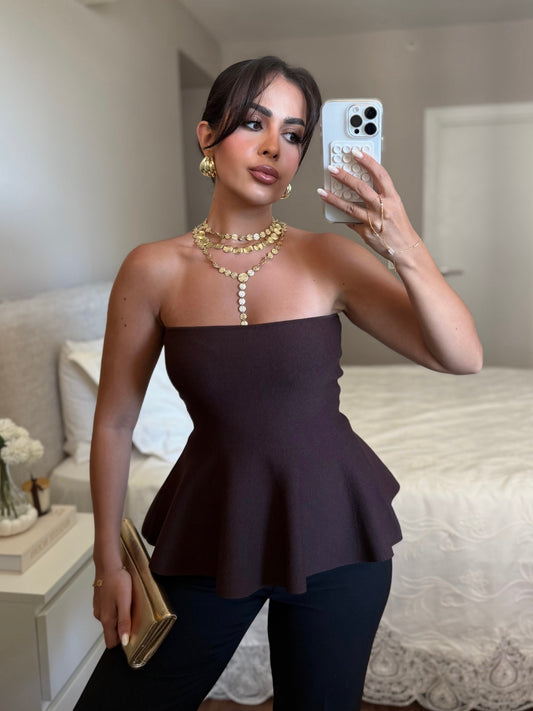 Beyza Triko Bluz – Kahverengi