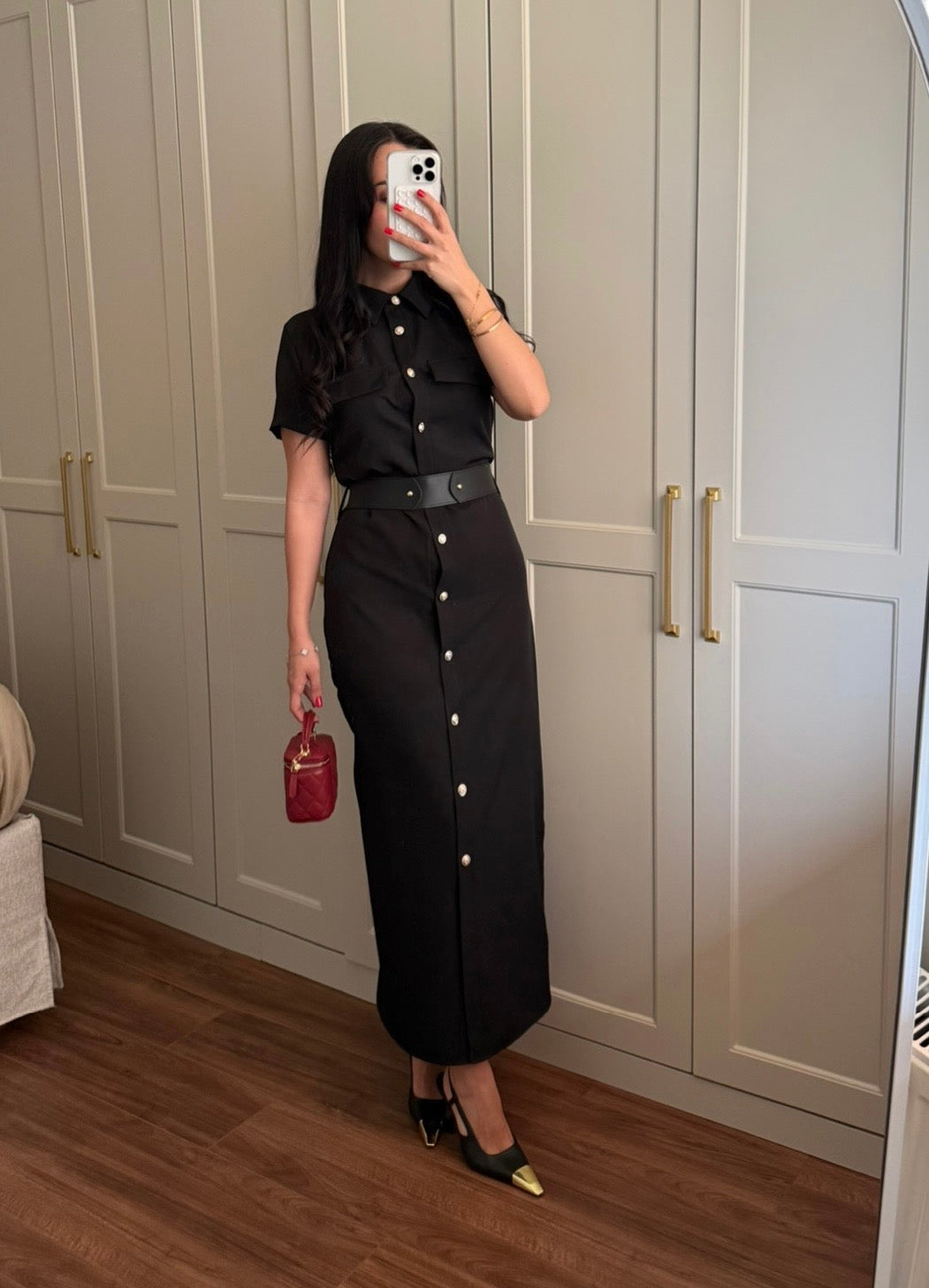 Aişa Elbise - Siyah