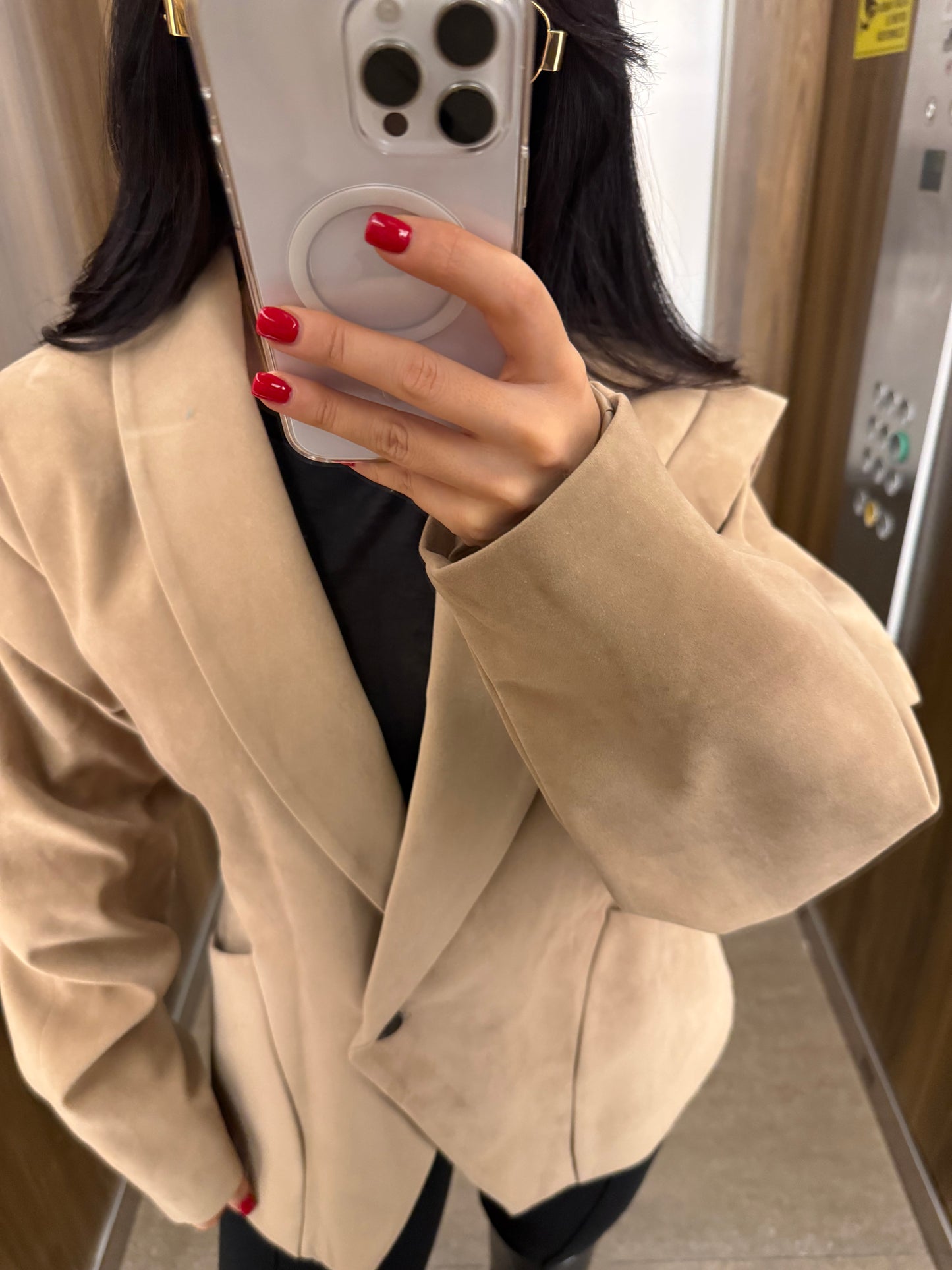 Alyana Süet Moka Bomber Ceket