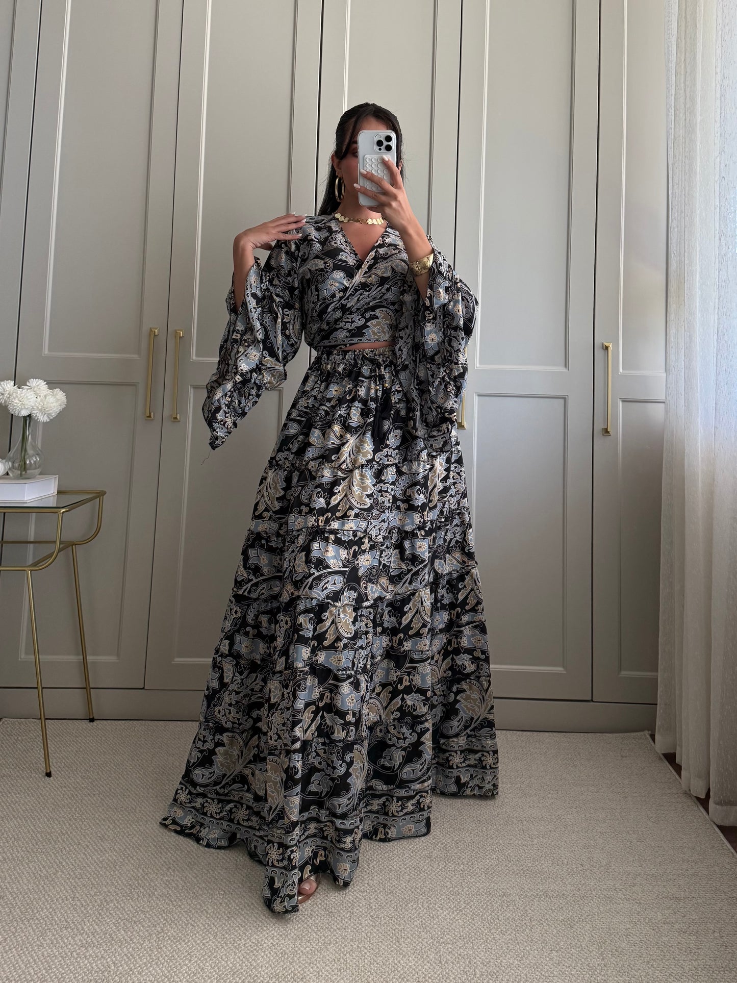 Priyanka Üst ve Etek Takımı - Siyah