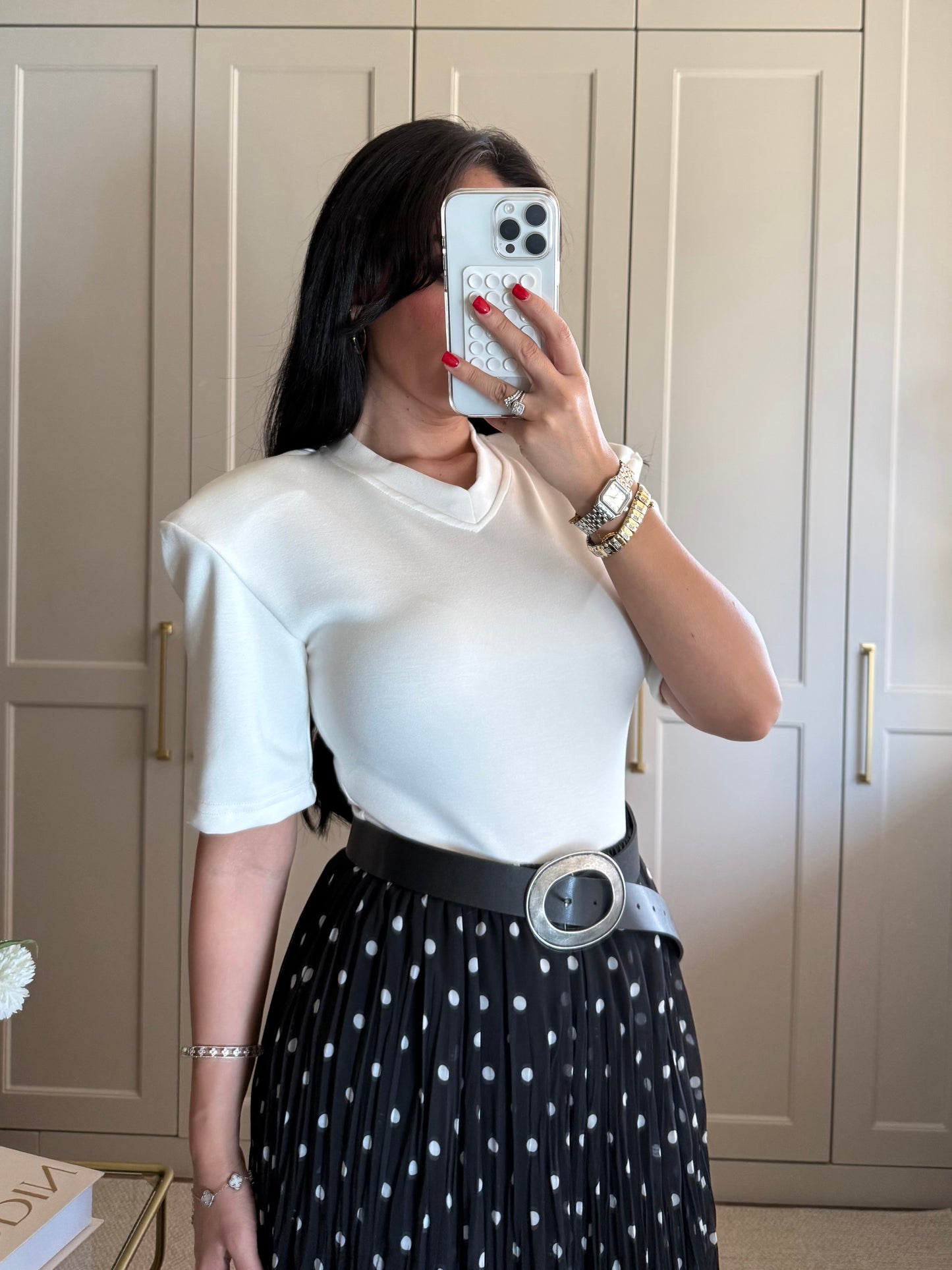 Vatkalı Bodysuit-Beyaz