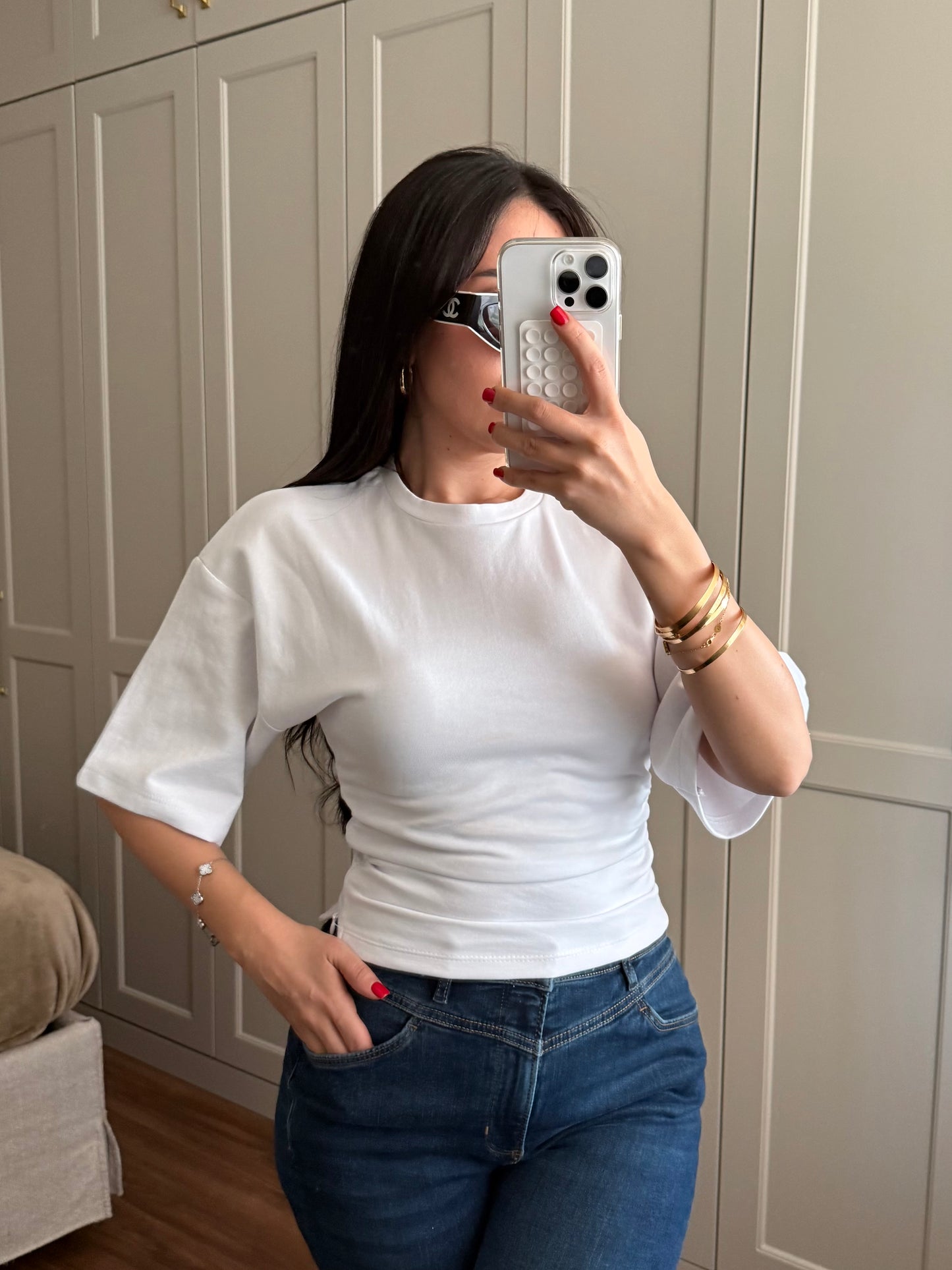 Alice Basic Korse Tişört – Beyaz