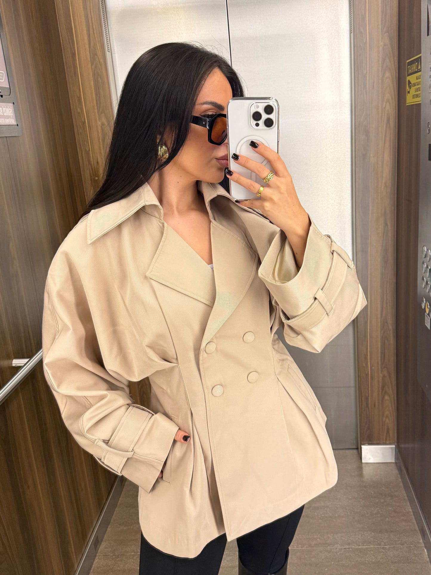 Amanda Premium Trençkot – Ekru