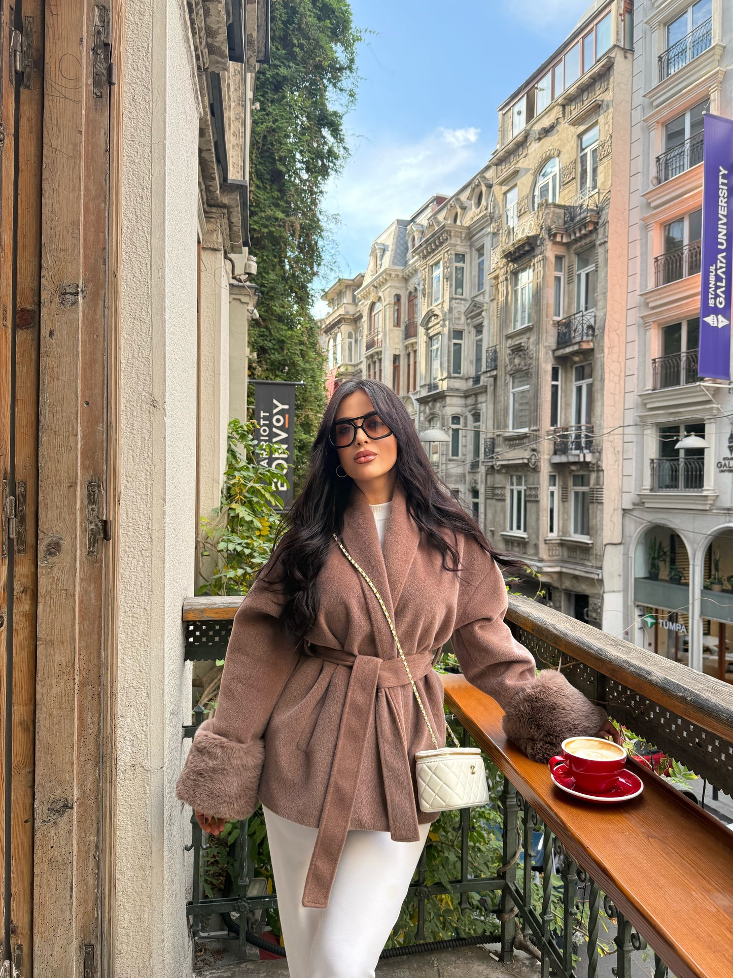 Monaco Moka Premium Kürklü Kaban