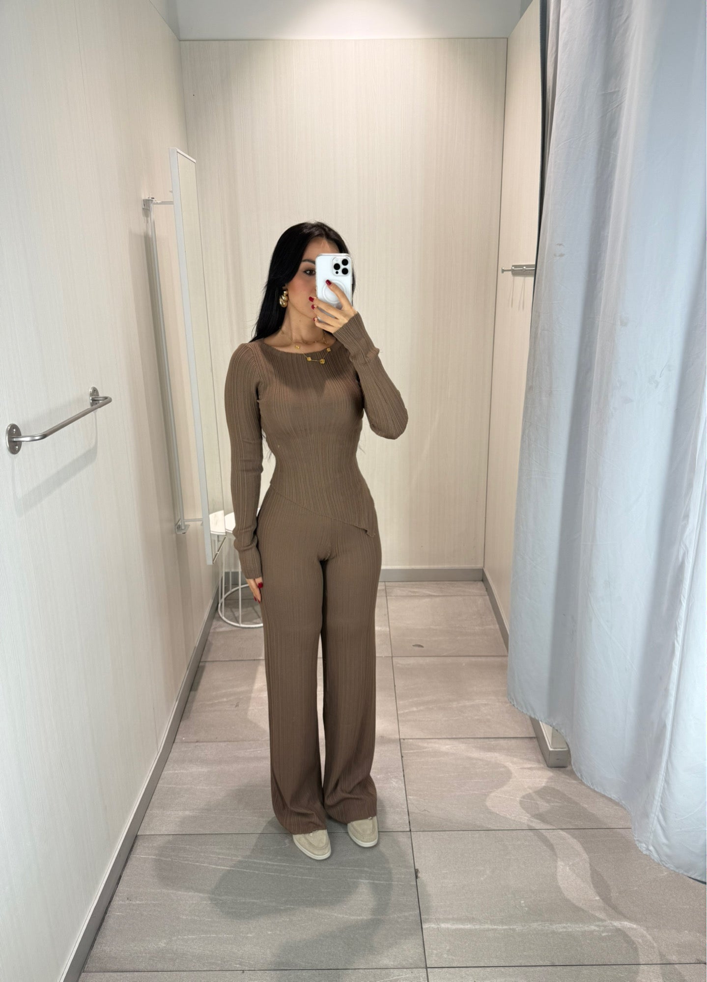 Amina Açık kahverengi Triko Takım