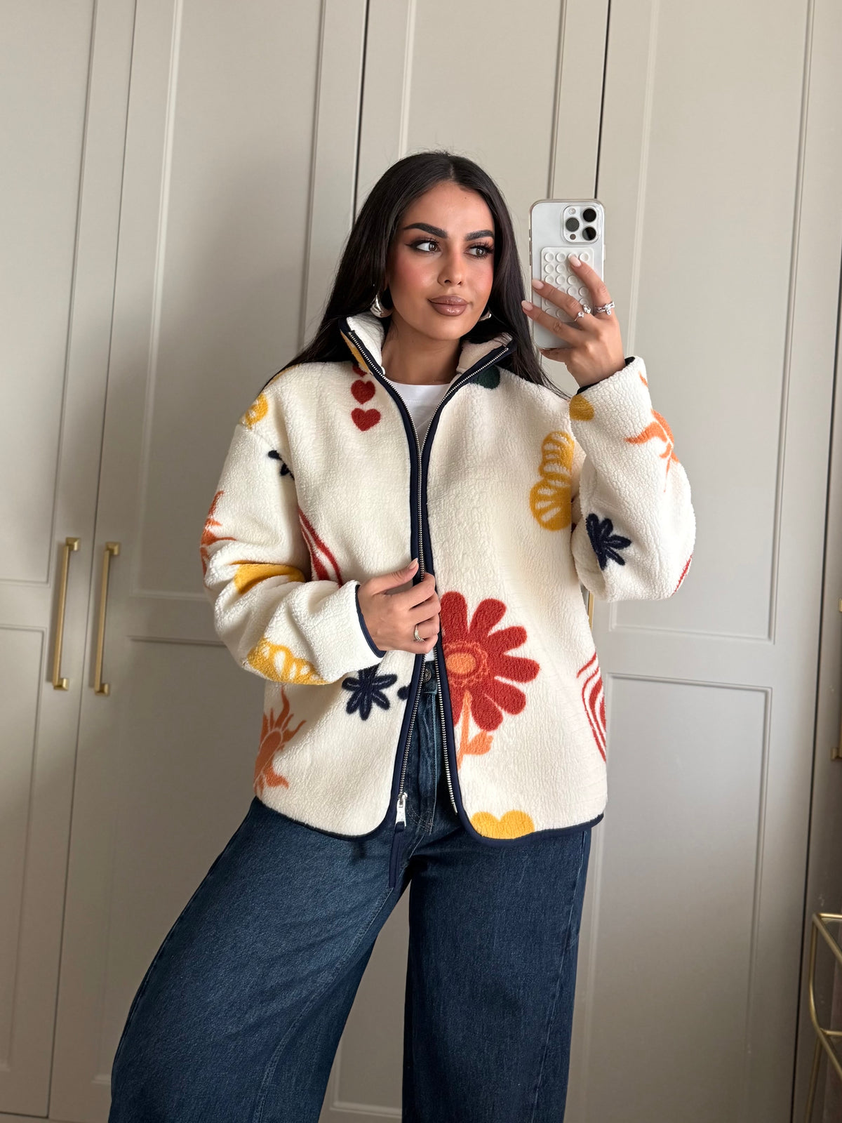 Amanda Teddy ceket-beyaz