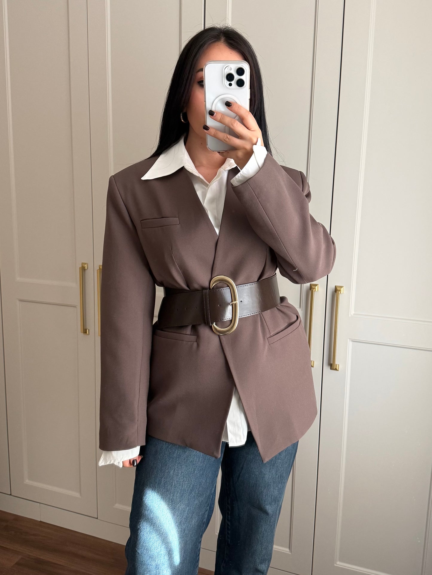 Chloe Kemerli Blazer-kahverengi