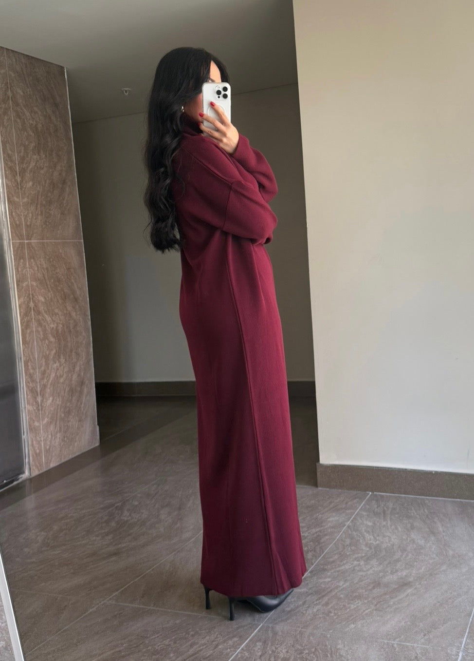 Suzanna Bordo elbise ve uzun kimono Takim