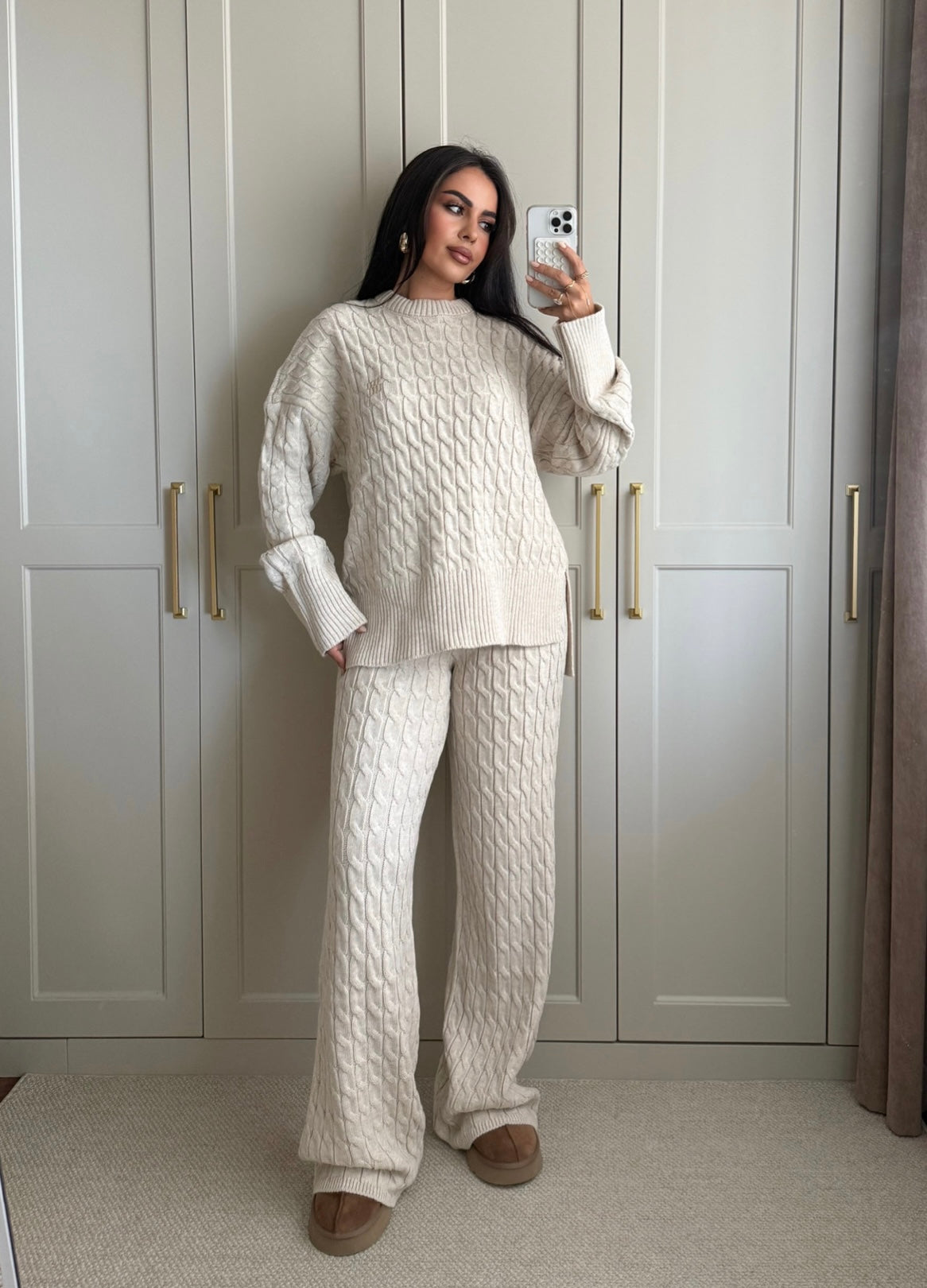 Chloe Triko Takım-Ekru
