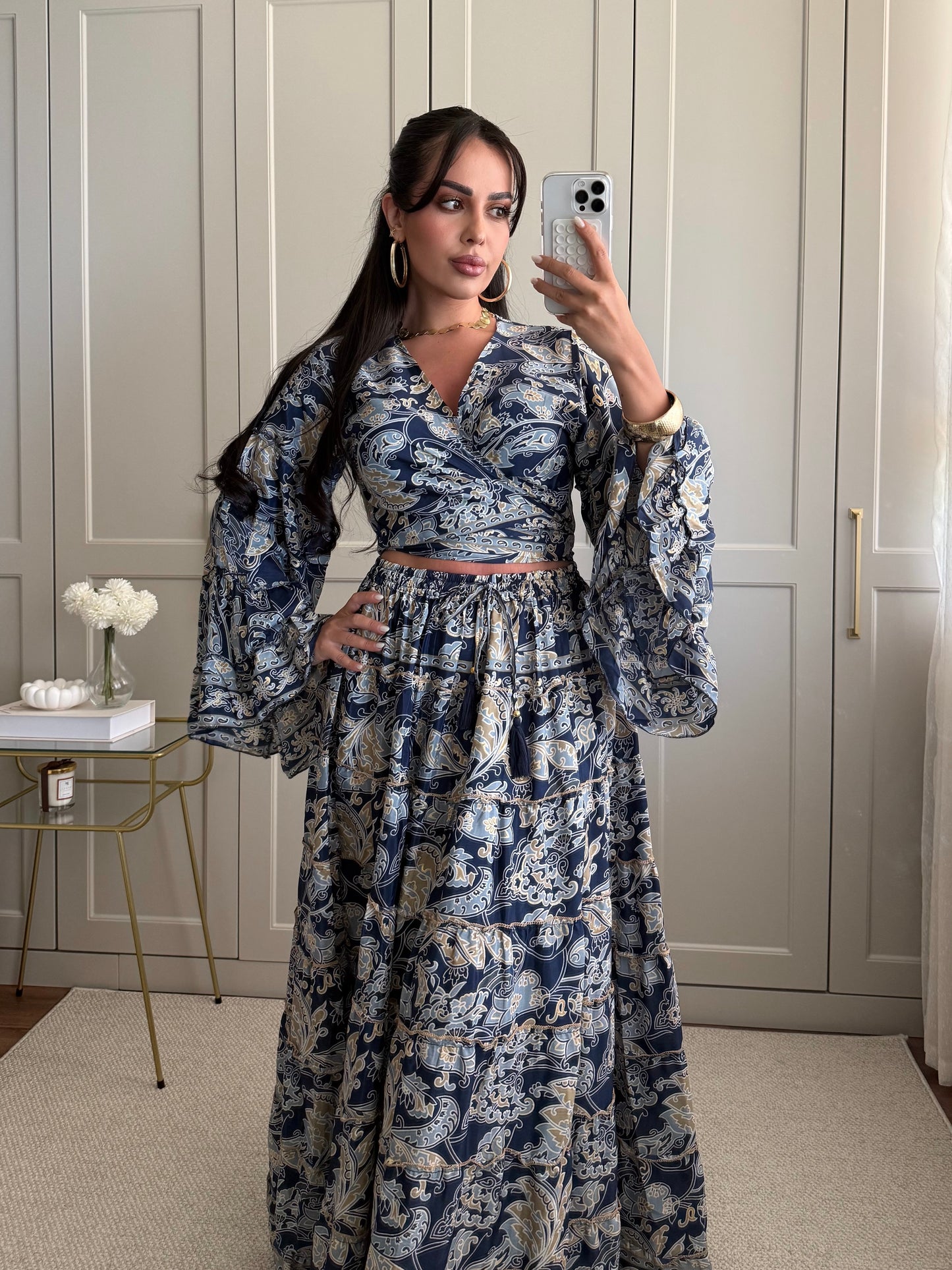 Priyanka Üst ve Etek Takımı - Lacivert