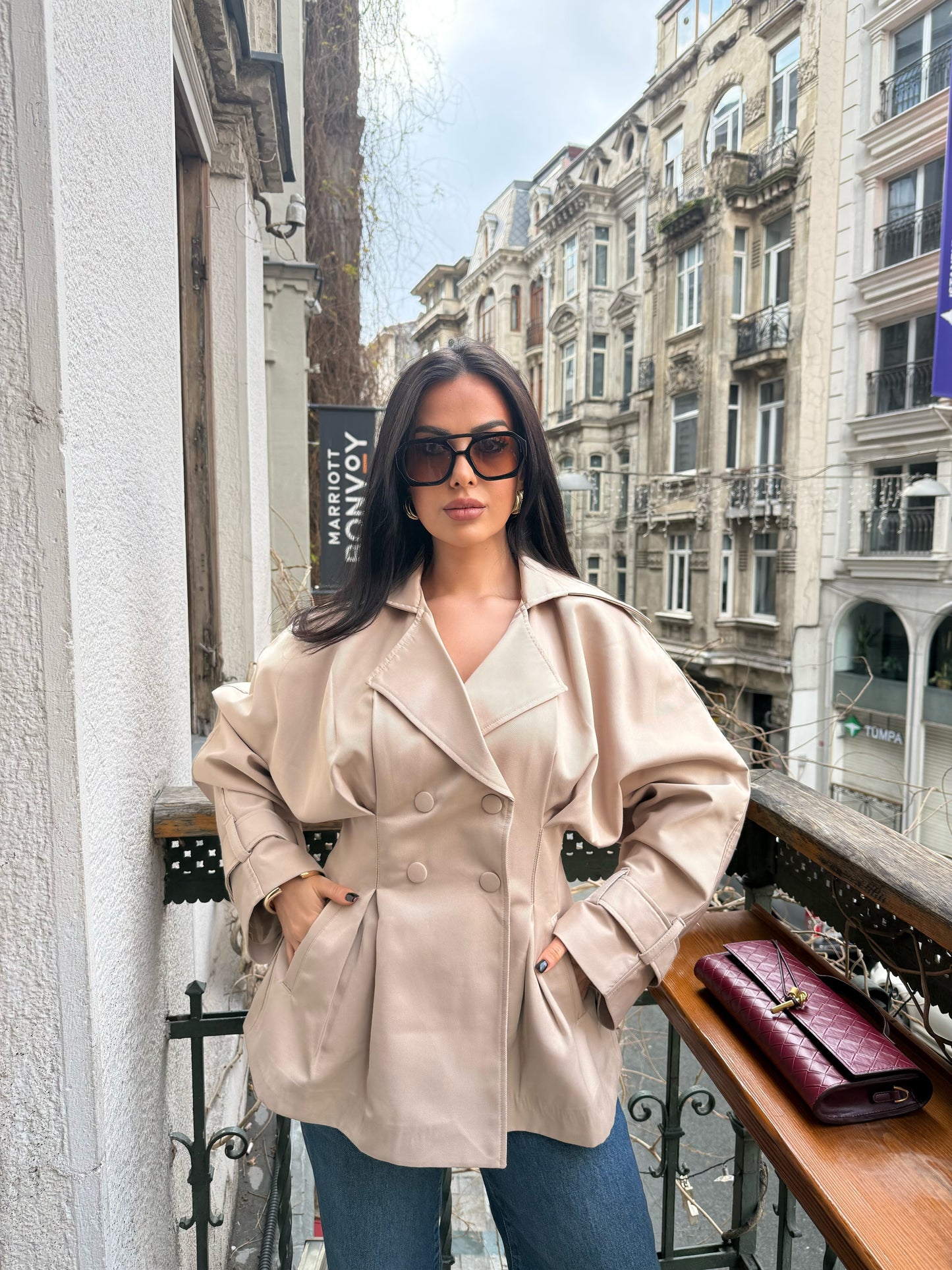Amanda Premium Trençkot – Ekru