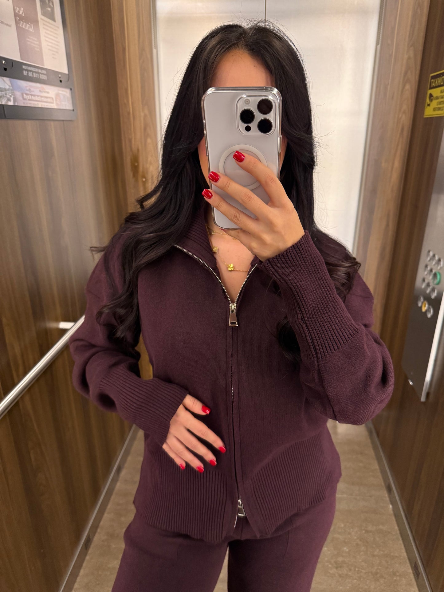 Amara Mor fermuarlı Triko Takım