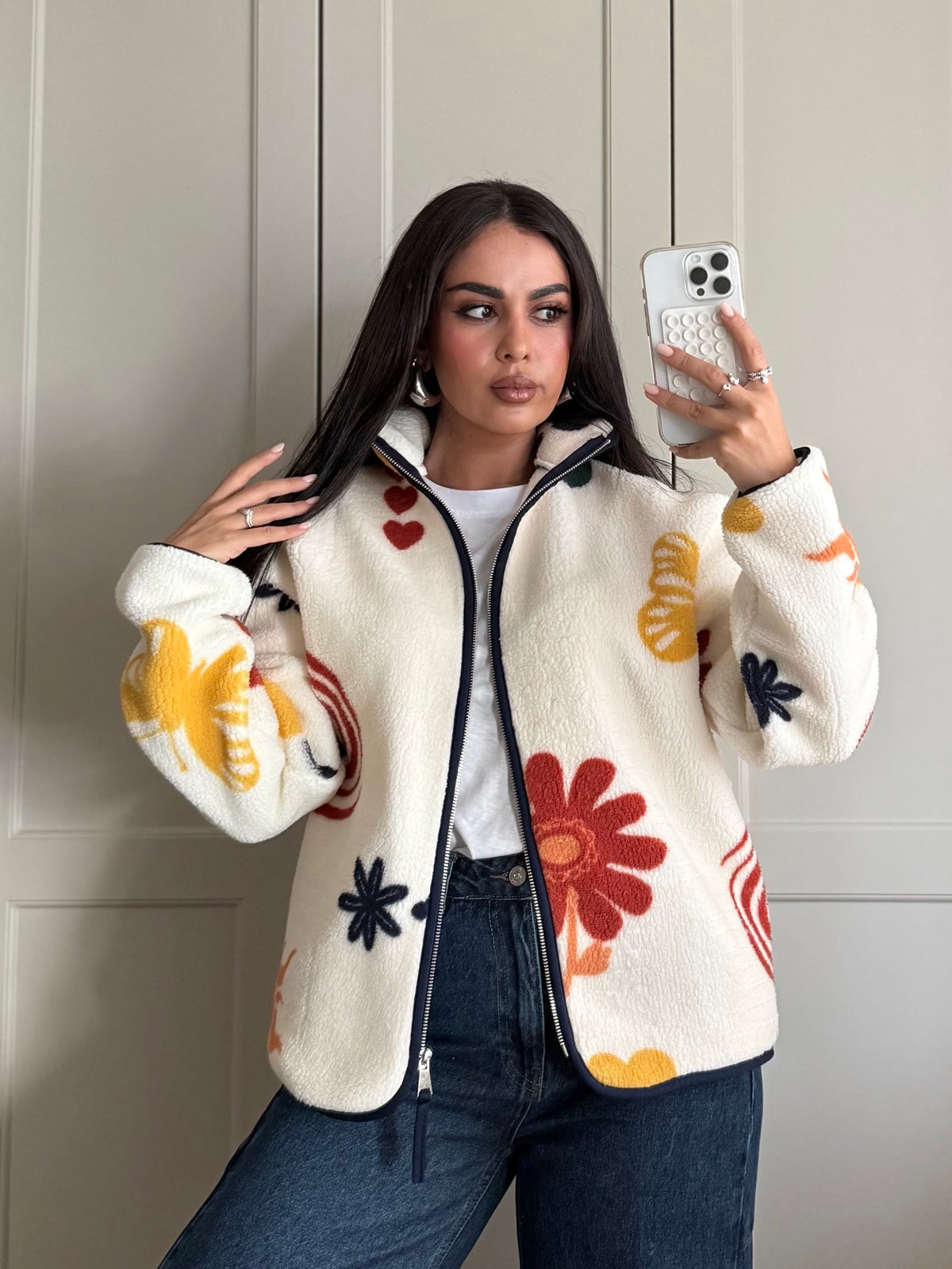 Amanda Teddy ceket-beyaz