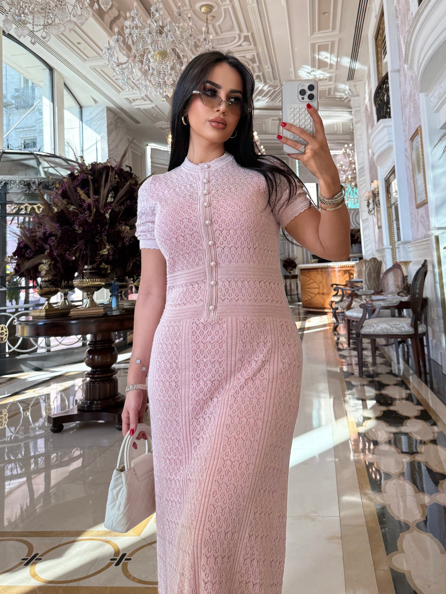Amoura Elbise - Pembe