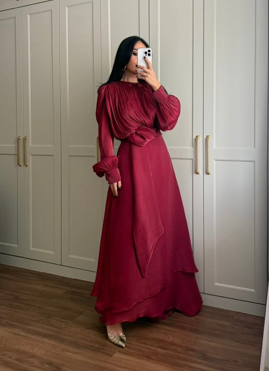 Aylin Prenses Elbisesi – Bordo