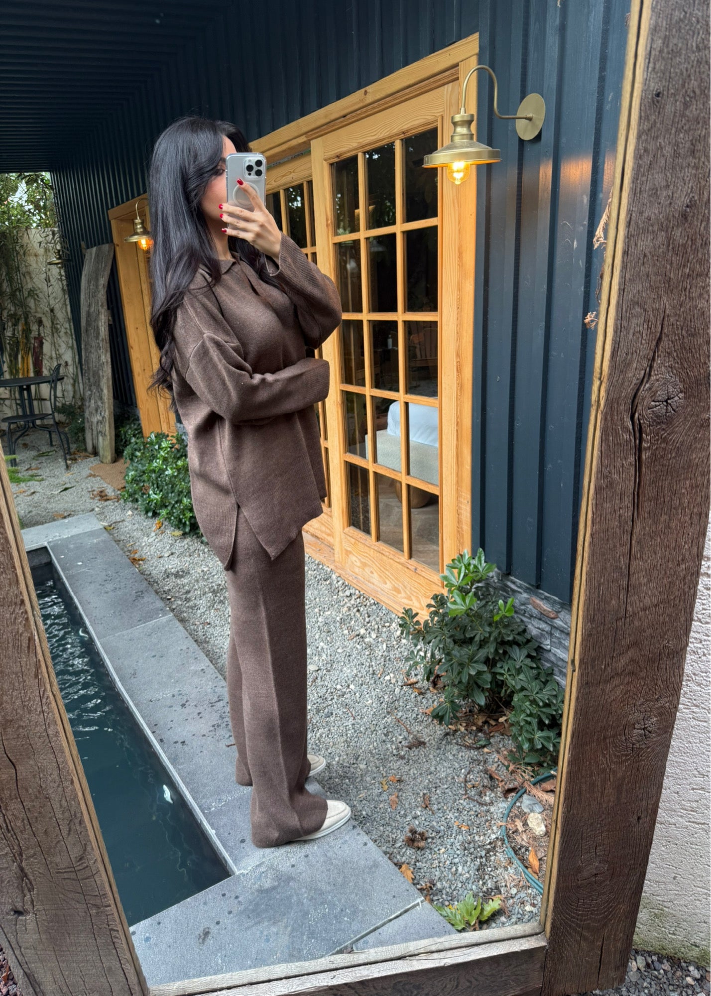 Brea Kahverengi Basic Triko Takım