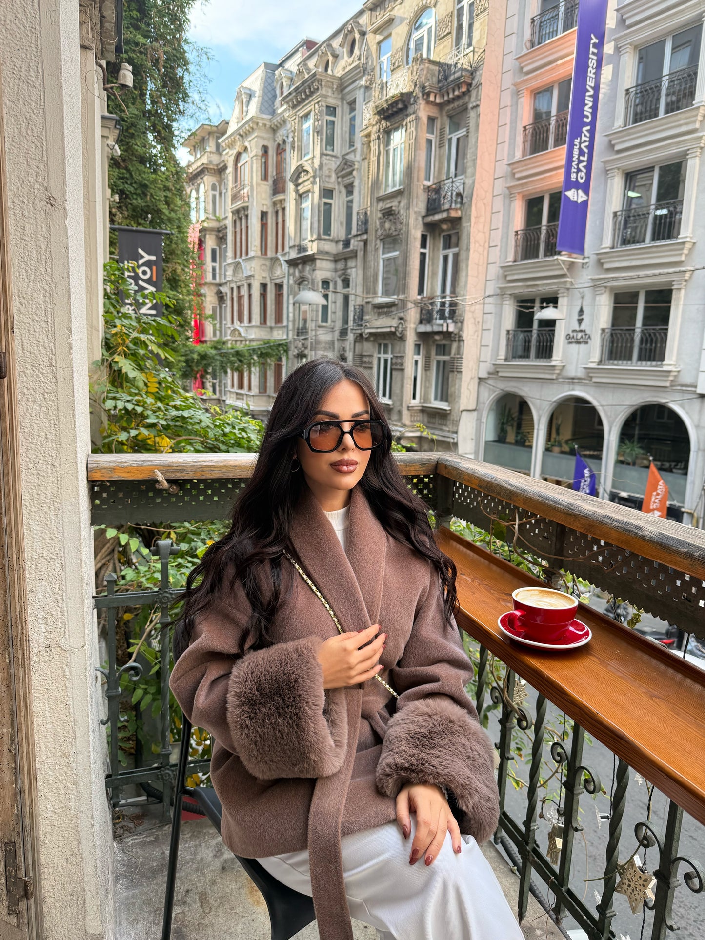 Monaco Moka Premium Kürklü Kaban